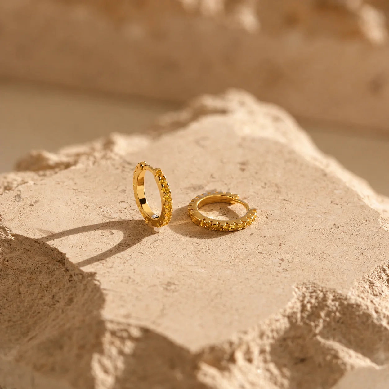 Radiate Sunshine with Our Citrine Huggie Earrings
