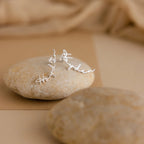 Hallie Name Earrings Silver 18K Gold Plated
