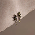 Peridot Marquise Drop Studs Silver 18K Gold Plated