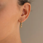 Diamond Chain Drop Earrings Silver 18K Gold Plated