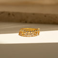 Diamond Stacking Ring Set Silver 18K Gold Plated