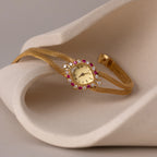 Duo Chain Ruby Timepiece Silver 18K Gold Plated