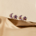 Amethyst Moon & Star Studs Silver 18K Gold Plated