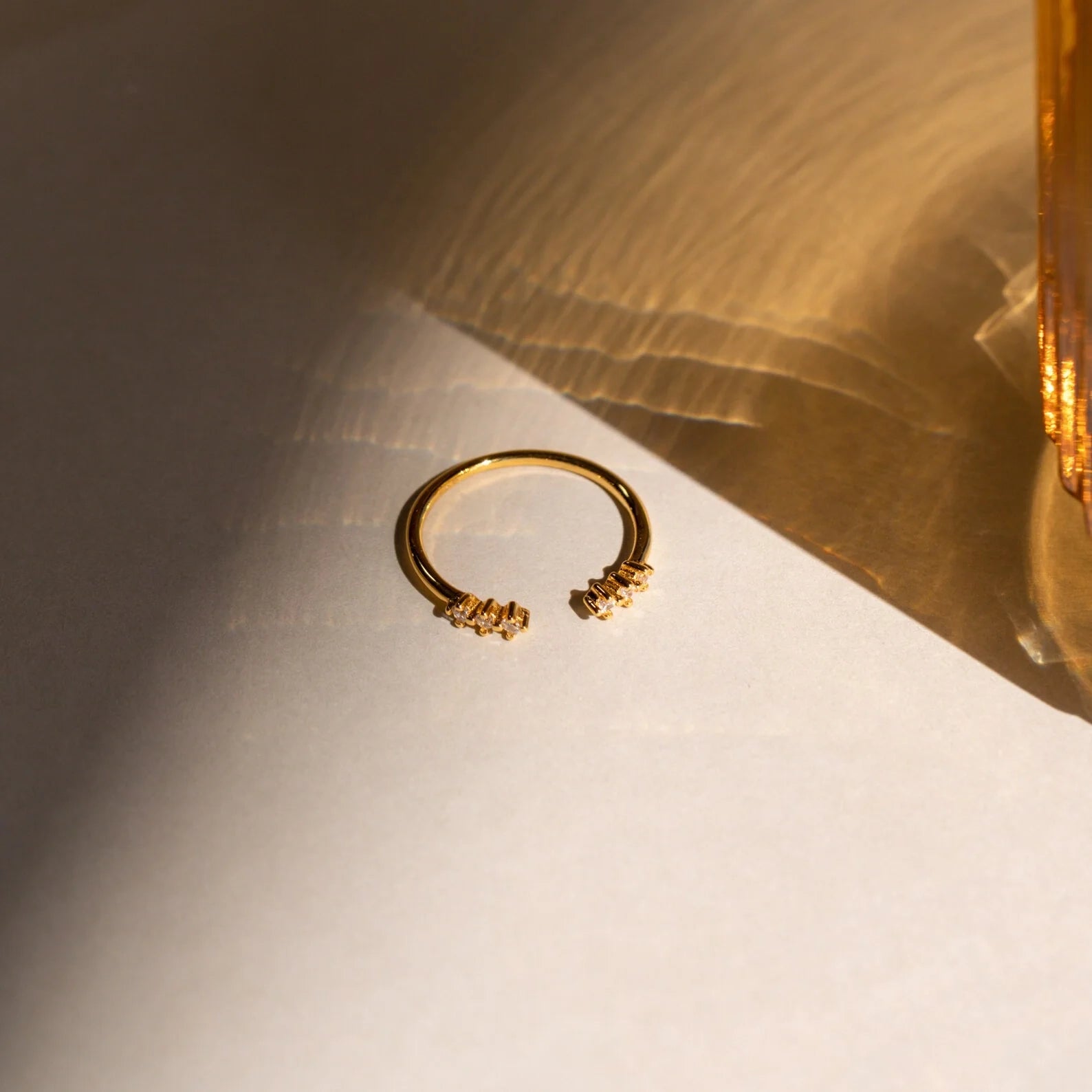 Serafina Diamond Ring Silver 18K Gold Plated