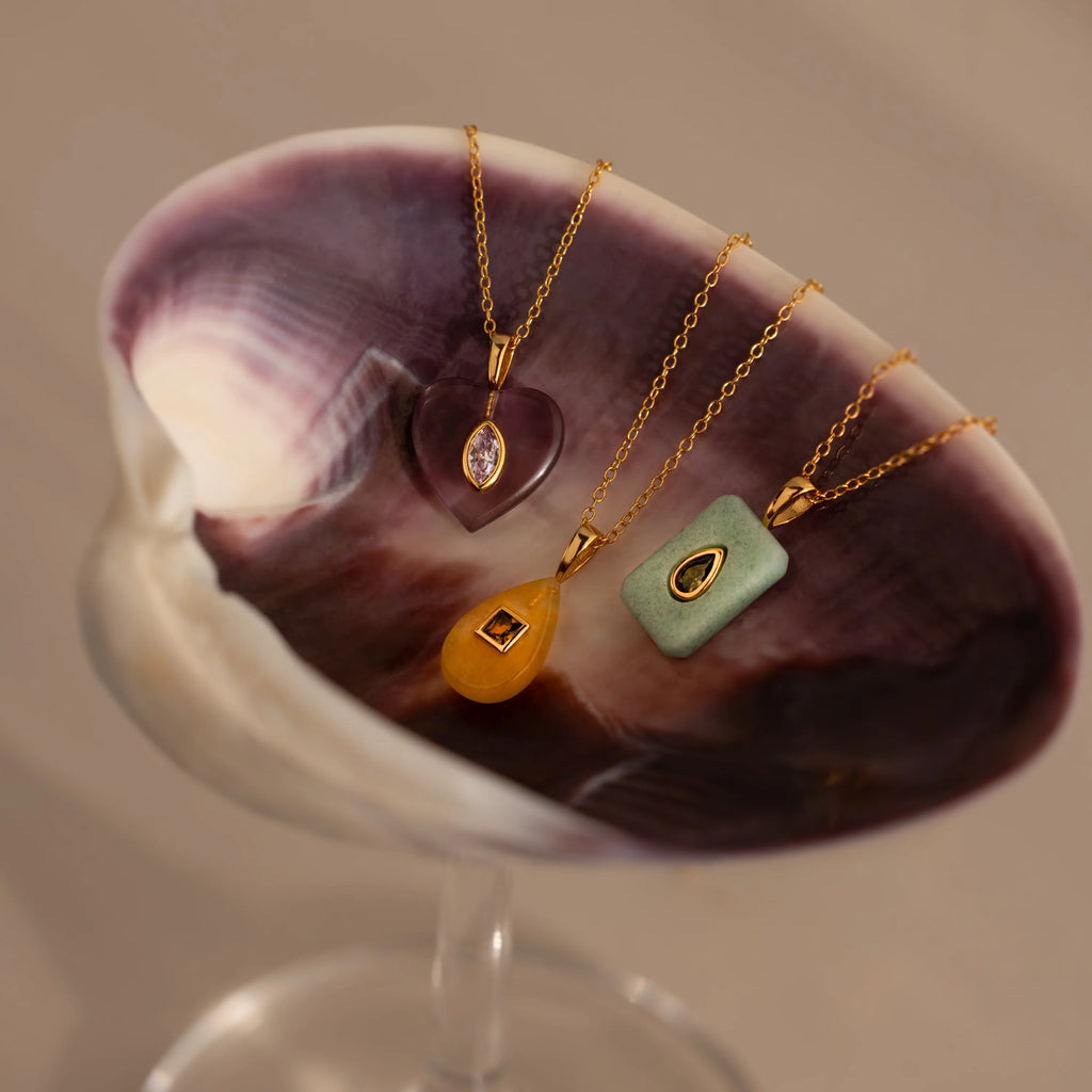 Peridot Crystal Necklace Silver 18K Gold Plated