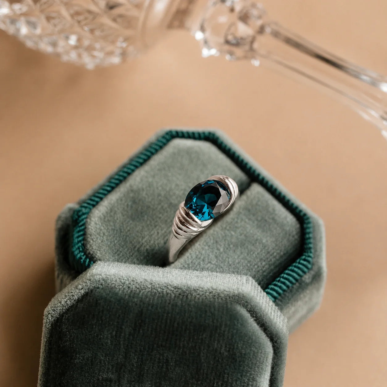 Blue Topaz Signet Ring