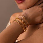 Diamond Butterflies Links Bracelet Silver 18K Gold Plated