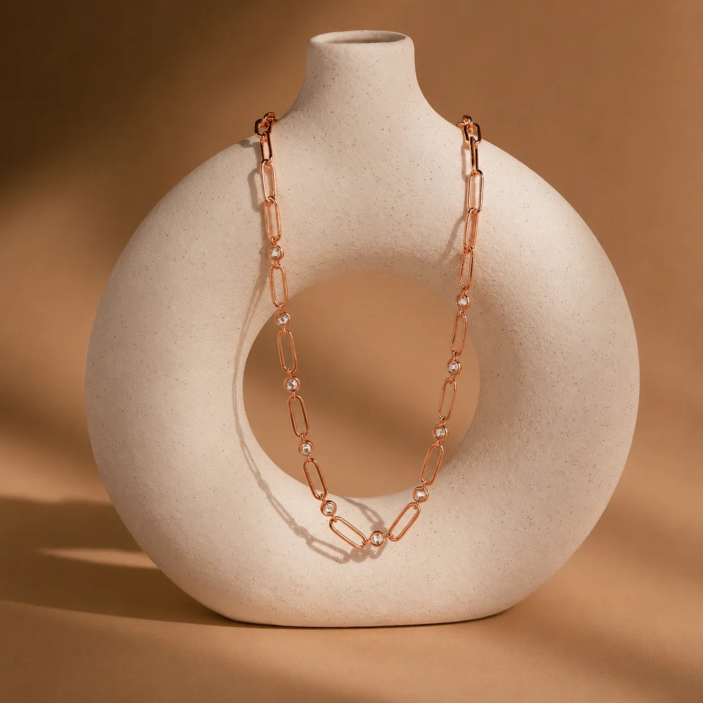 Diamond Paperclip Necklace