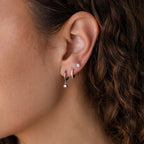 Classic Diamond Earrings Set Silver 18K Gold Plated