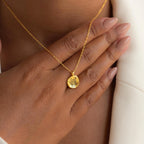 Pet Portrait Coin Necklace Silver 18K Gold Plated