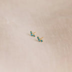 Blue Zircon Studs Silver 18K Gold Plated