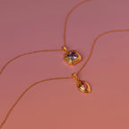 Ribbed Alexandrite Pendant Necklace Silver 18K Gold Plated