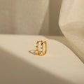 Halo Opal Hoops Silver 18K Gold Plated