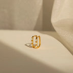 Halo Opal Hoops Silver 18K Gold Plated