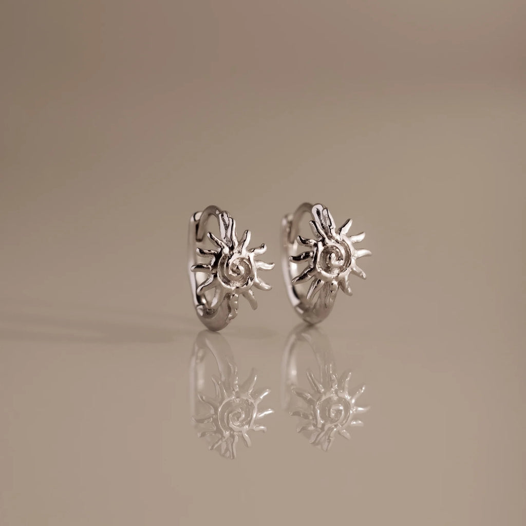 Celestial Sun Huggies Silver 18K Gold Plated