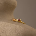 Sculpted Toi et Moi Ring Set Silver 18K Gold Plated