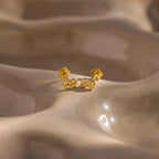Tiny Bow Flatback Studs Silver 18K Gold Plated