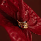 Toi et Moi Baguette Cut Name Ring Silver 18K Gold Plated