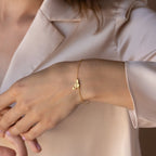 Carrie Initial Bracelet Silver 18K Gold Plated