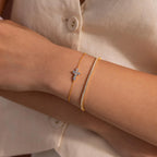 Diamond Cross Bracelet Silver 18K Gold Plated