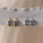 Aquamarine Pearl Huggies Silver 18K Gold Plated