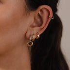 Duo Link Mixed Metal Hoops Silver 18K Gold Plated