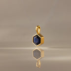Hexagon Sapphire Charm Silver 18K Gold Plated