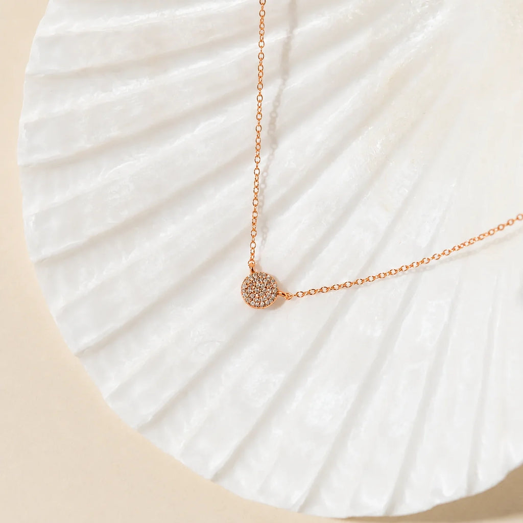 Pave Round Necklace