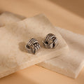 Bold Triple Knot Studs Silver 18K Gold Plated