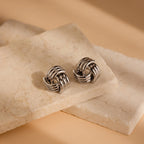 Bold Triple Knot Studs Silver 18K Gold Plated