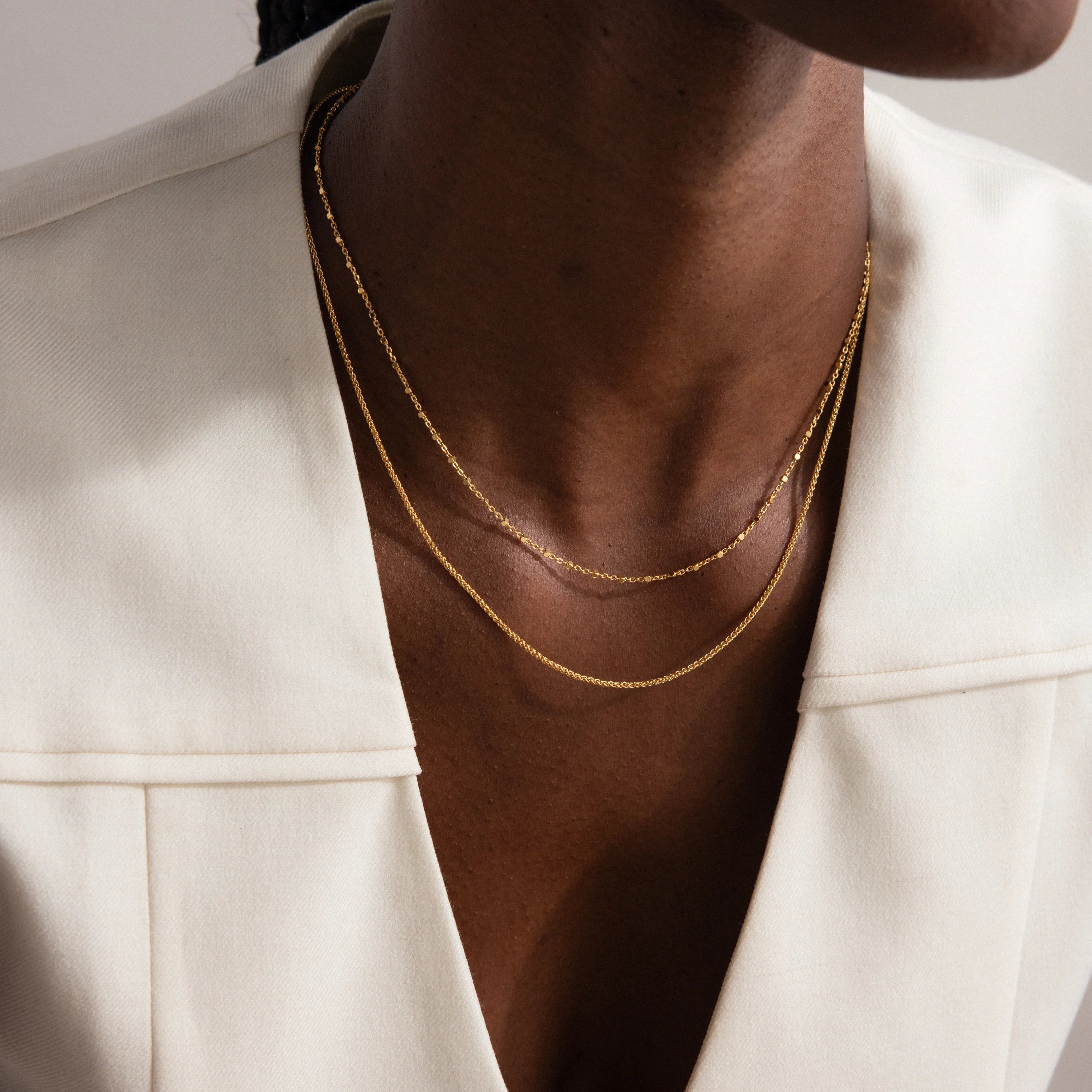 Dot Station Necklace Silver 18K Gold Plated