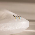 Opal Flatback Studs Silver 18K Gold Plated
