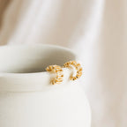 Maze Half Hoops Silver 18K Gold Plated