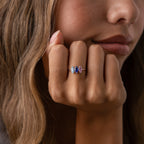 Multiple Marquise Birthstone Ring Silver 18K Gold Plated