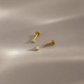 Opal Teardrop Flatback Studs Silver 18K Gold Plated