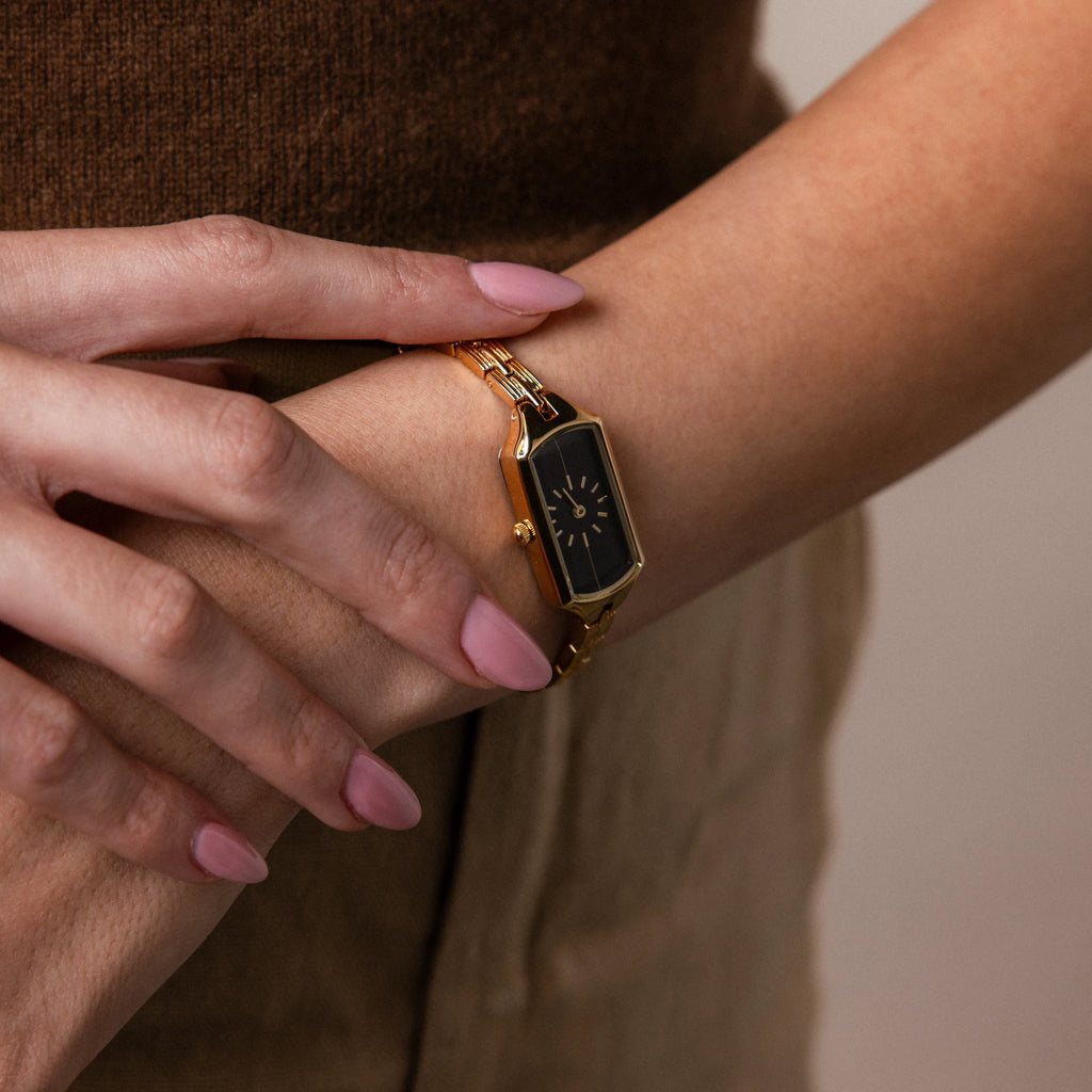 Midnight Link Timepiece Silver 18K Gold Plated