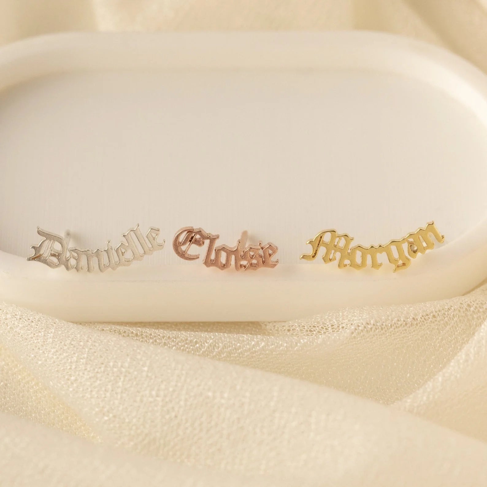 Old English Name Earrings