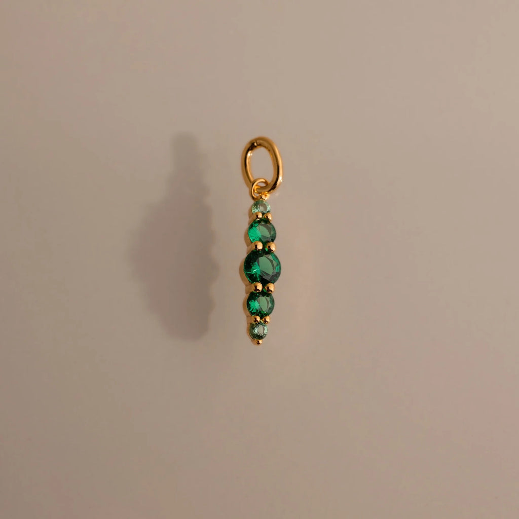 Emerald Ombre Lace Charm Silver 18K Gold Plated