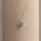 Fingerprint Heart Locket Necklace Silver 18K Gold Plated