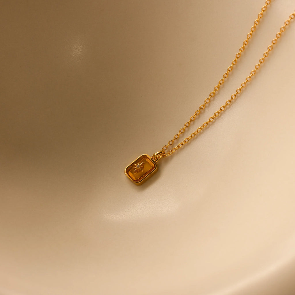 North Star Topaz Necklace Silver 18K Gold Plated