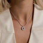Bubble Letter Necklace Silver 18K Gold Plated