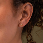 Diamond Starlight Flatback Studs Silver 18K Gold Plated