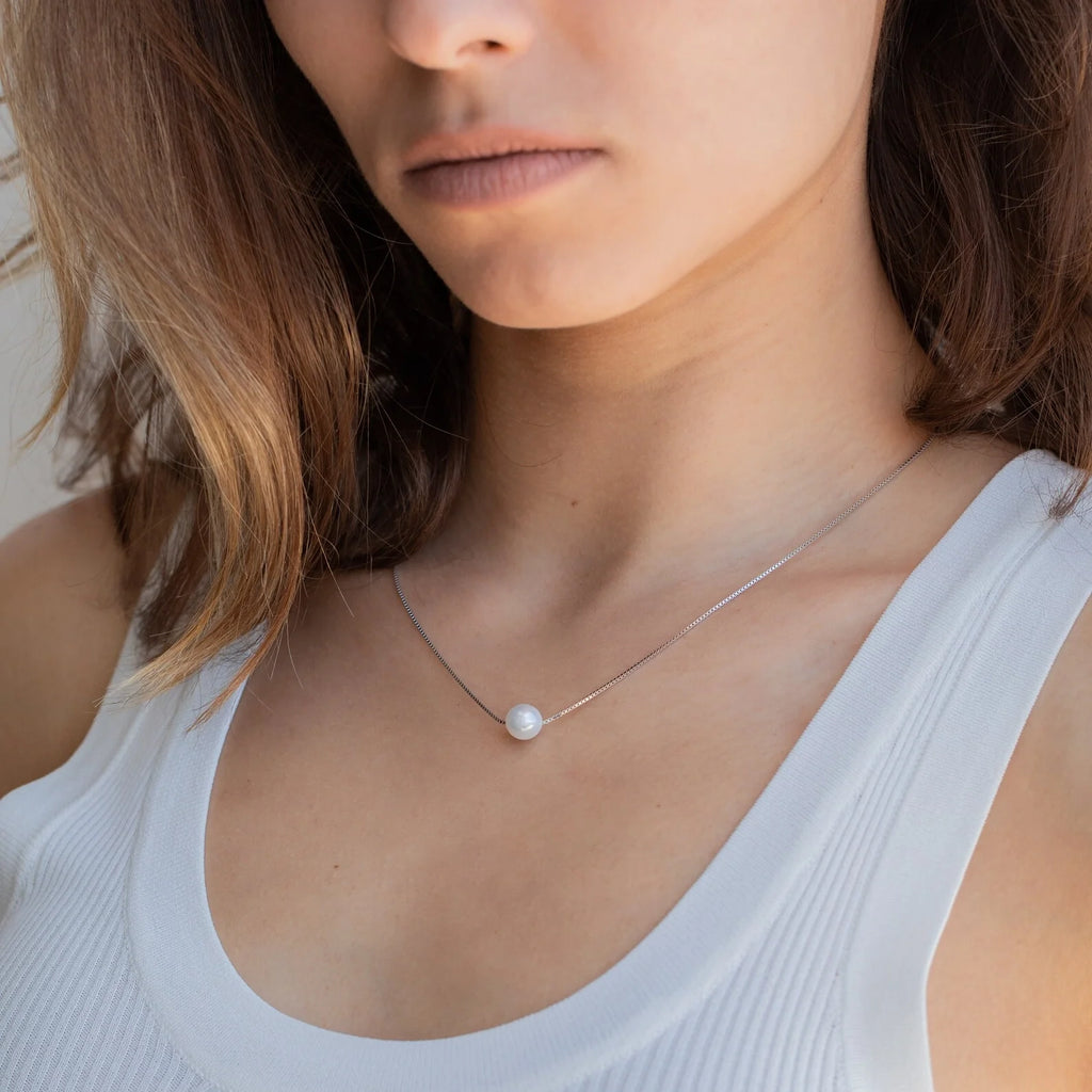 Freshwater Pearl Necklace Silver 18K Gold Plated
