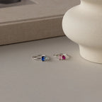 Toi et Moi Birthstone Ring  Silver 18K Gold Plated