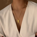 Tarot Box Chain Necklace Silver 18K Gold Plated