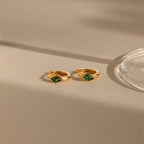 Rhombus Birthstone Huggies Silver 18K Gold Plated