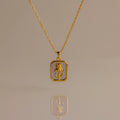 Amethyst Birth Flower Charm Necklace Silver 18K Gold Plated