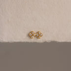 Rounded Pearl Flower Studs Silver 18K Gold Plated