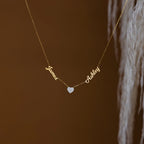Mellow Name Heart Necklace Silver 18K Gold Plated