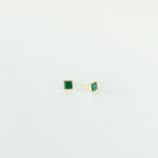 Malachite Studs  Silver 18K Gold Plated